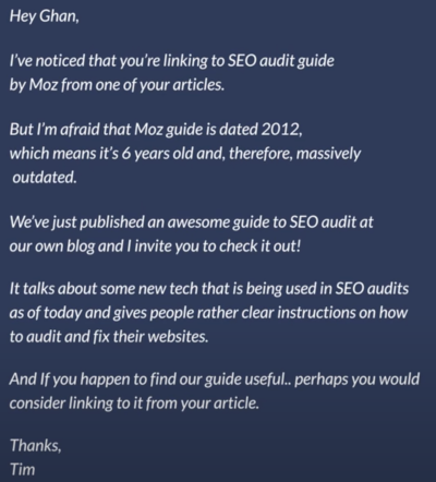 SEO backlink outreach email template