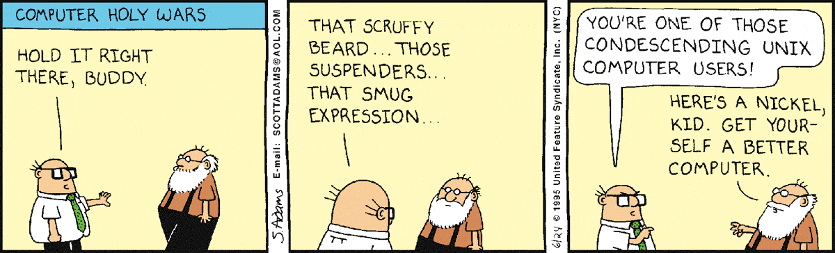 Dilbert comic about choosing a better programming language